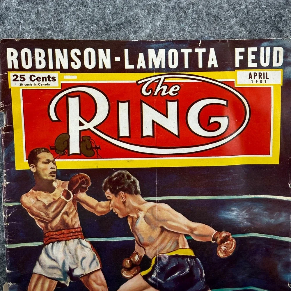 The Ring Magazine April‎ 1951 Robinson-LaMotta Feud Vintage Boxing Collectible